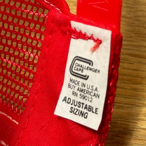 Vintage Dean Saf-t-Bilt Tires Hat‎ Red Snapback Trucker Patch Logo Made In USA - Picture 8 of 9